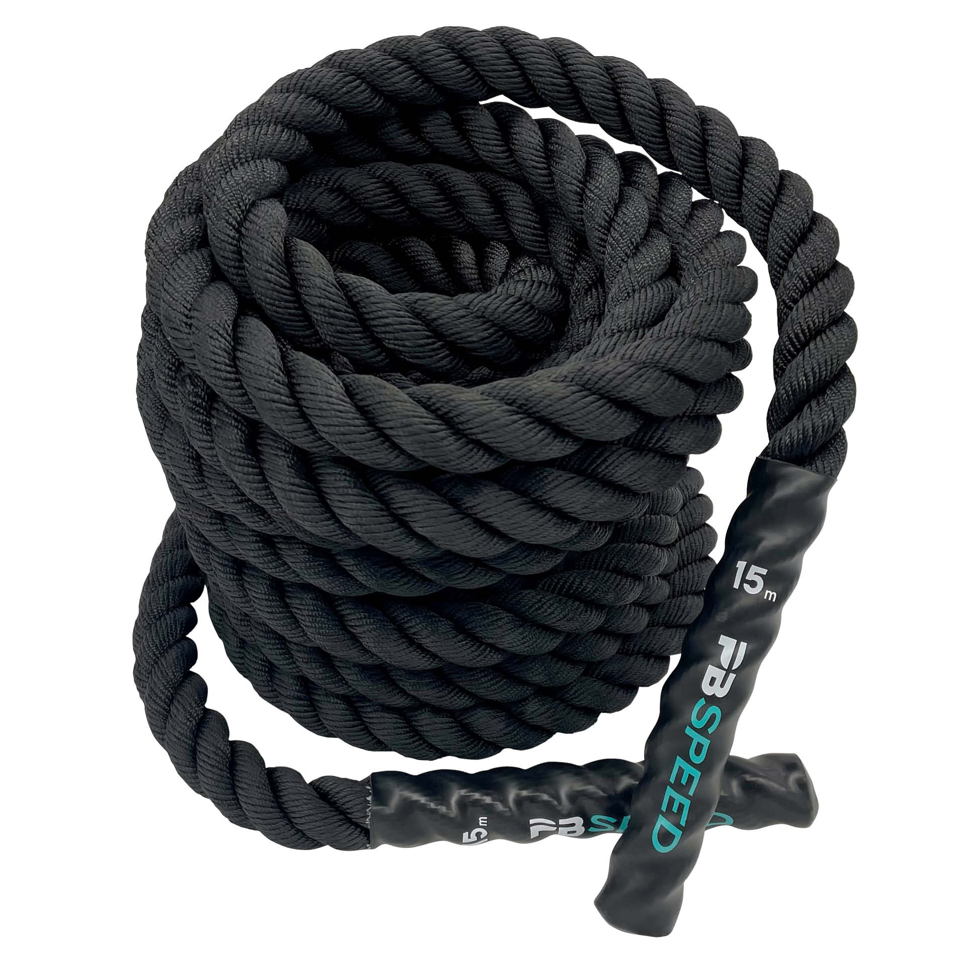 Corde d'entraînement PB Speed Training Rope Battle Rope 15 m x 38 mm, noire
