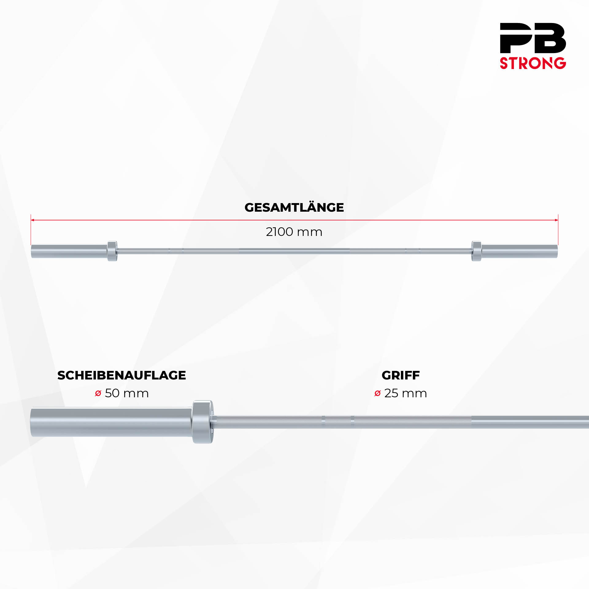 Barre d'haltères de compétition PB Strong  15 kg