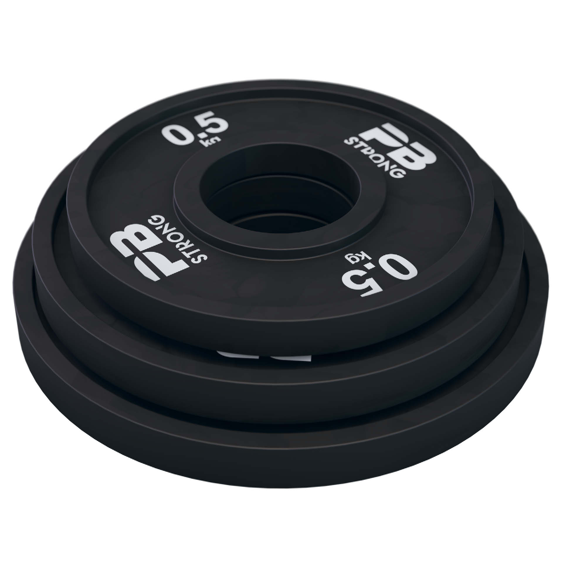 Disque d'haltère PB Strong en caoutchouc noir (à l'unité) 0,5 kg