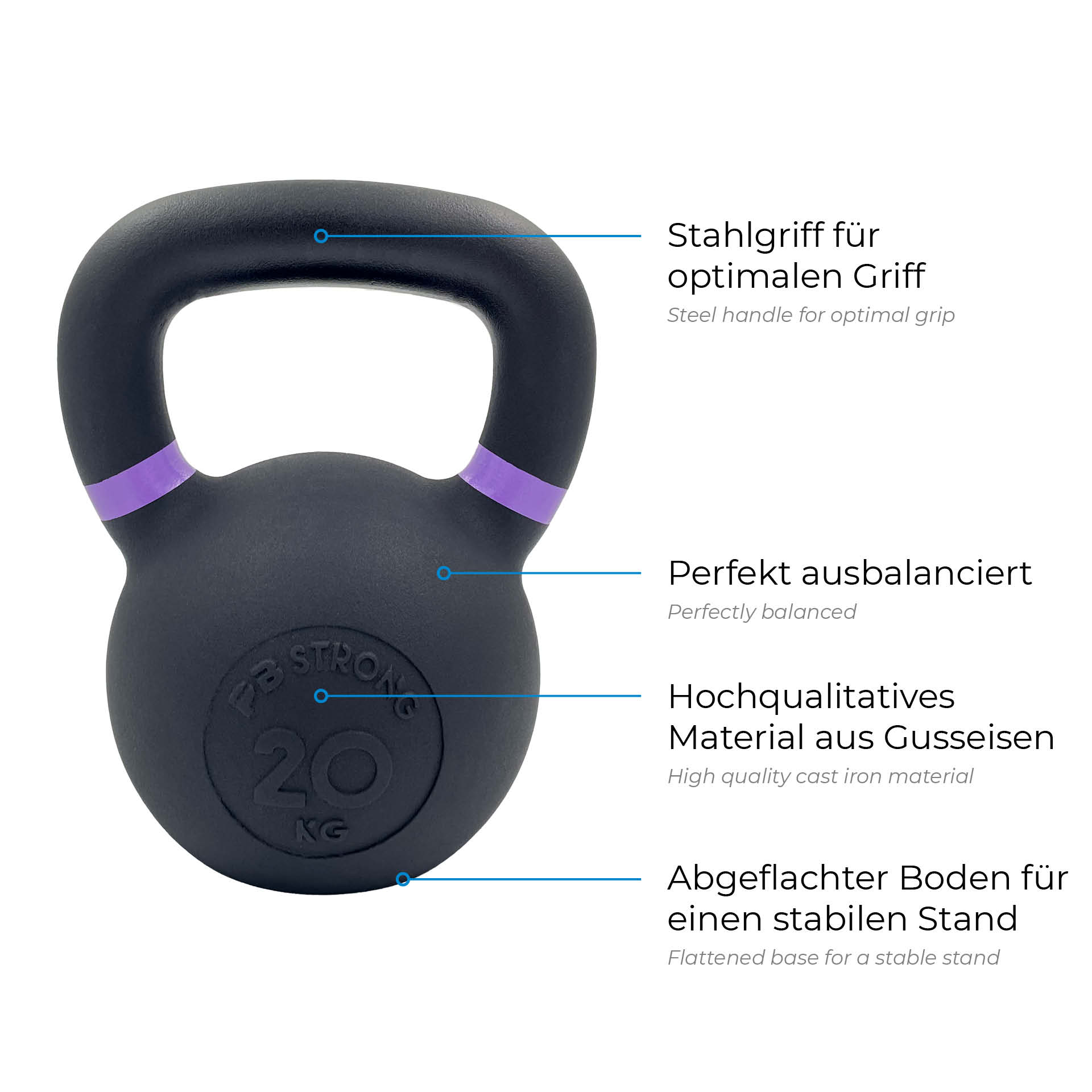 Kettlebell PB Strong Black 20 kg
