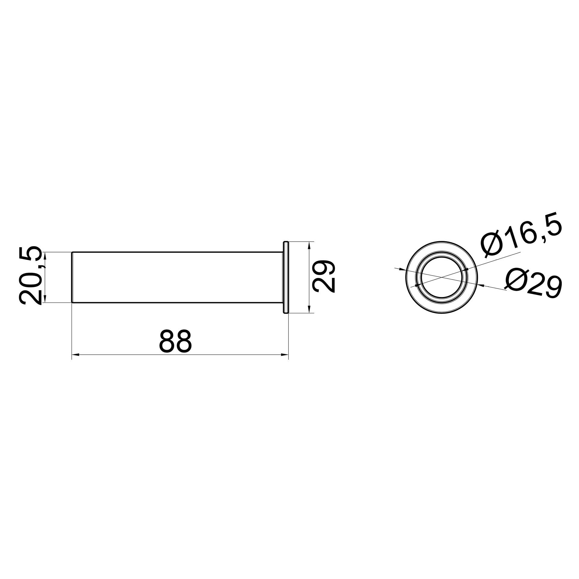 Jeu de 4 douilles d'adaptation PUSH n PULL  Diamètre d'alésage : 25 mm
