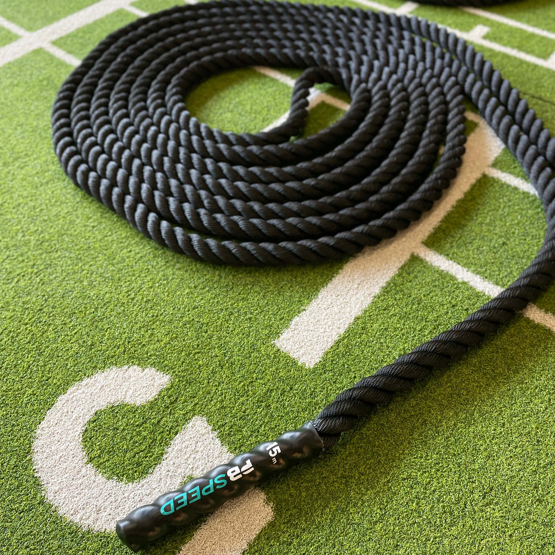 Corde d'entraînement PB Speed Training Rope Battle Rope 15 m x 38 mm, noire