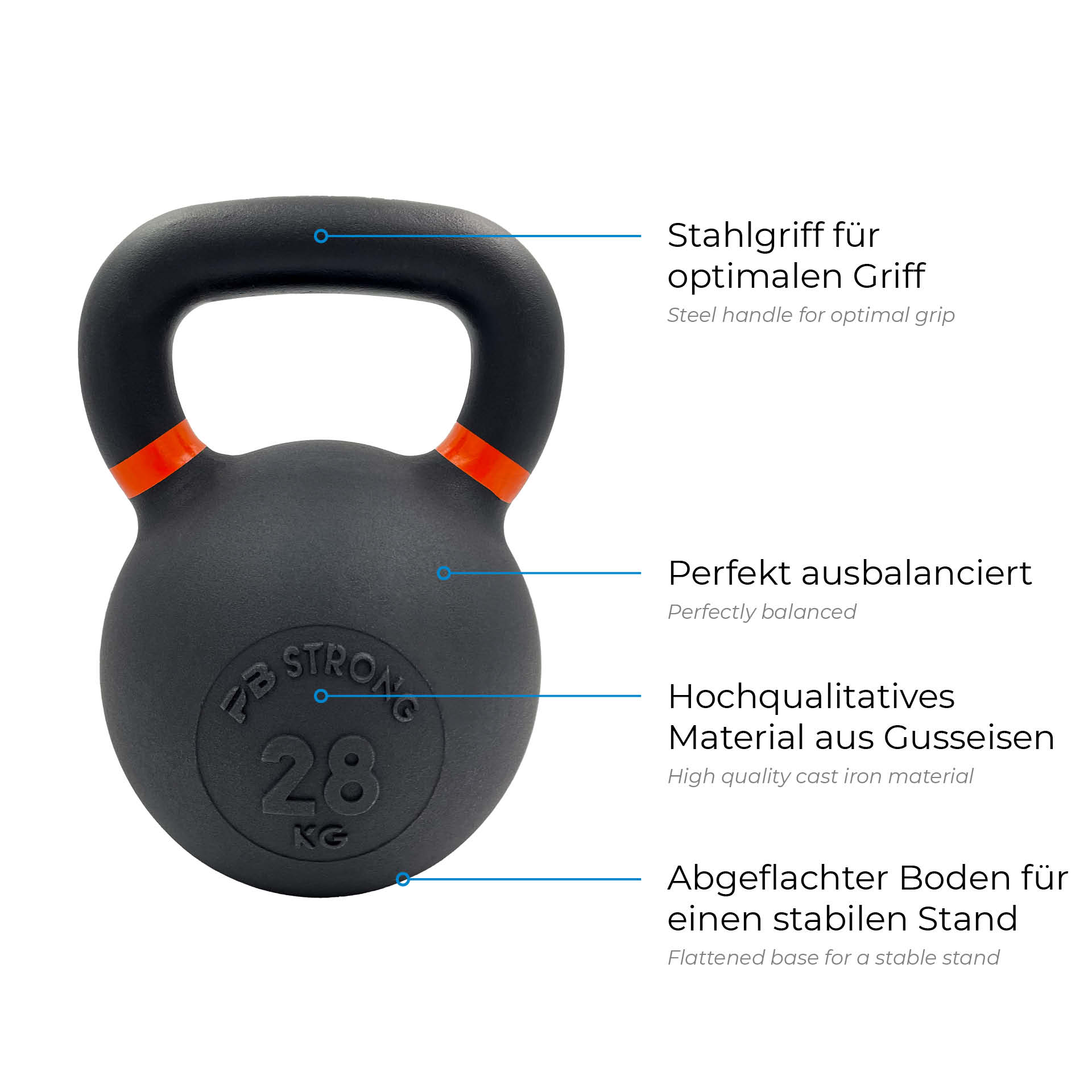 Kettlebell PB Strong Black 28 kg