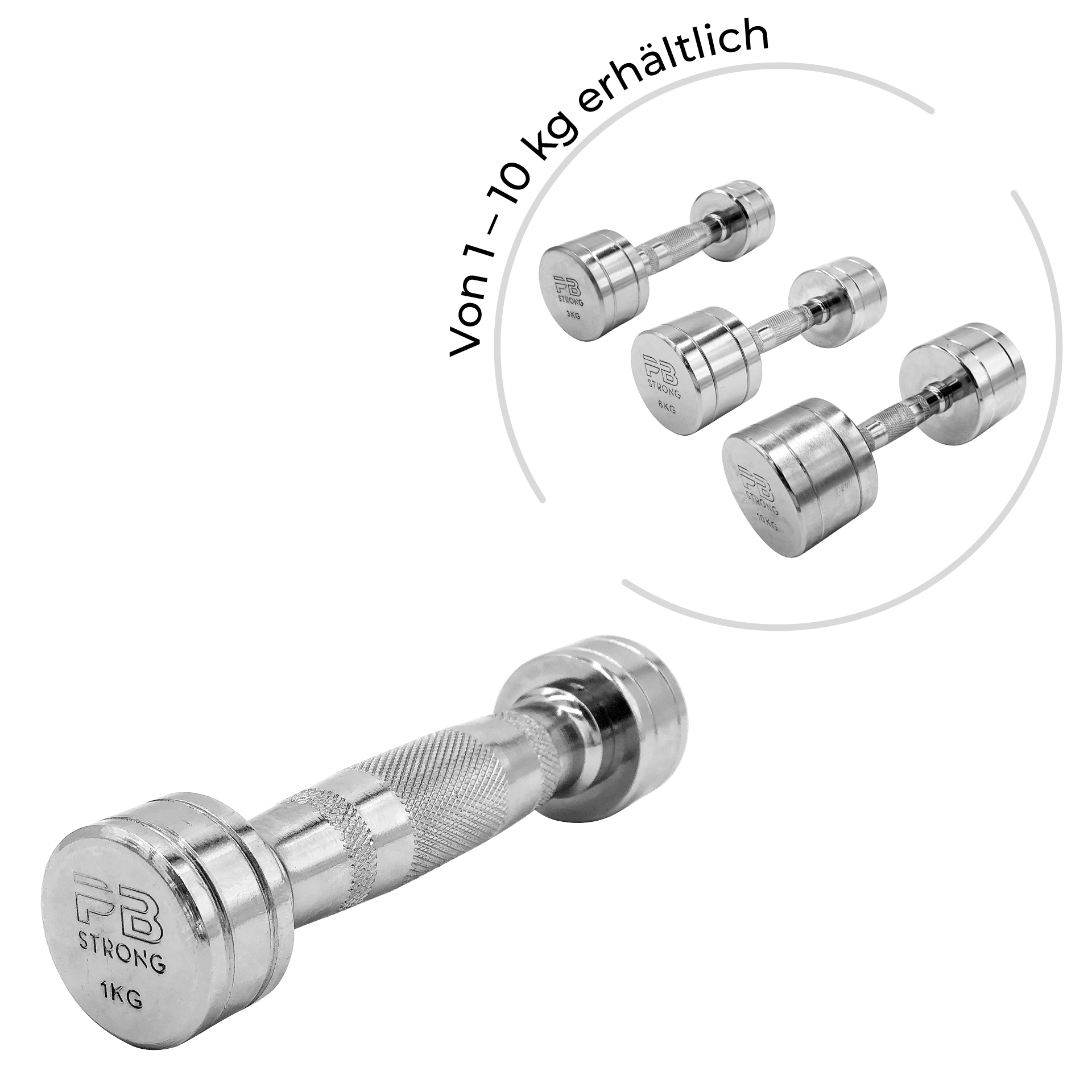 Haltères courts PB Strong Chrome (pièce)