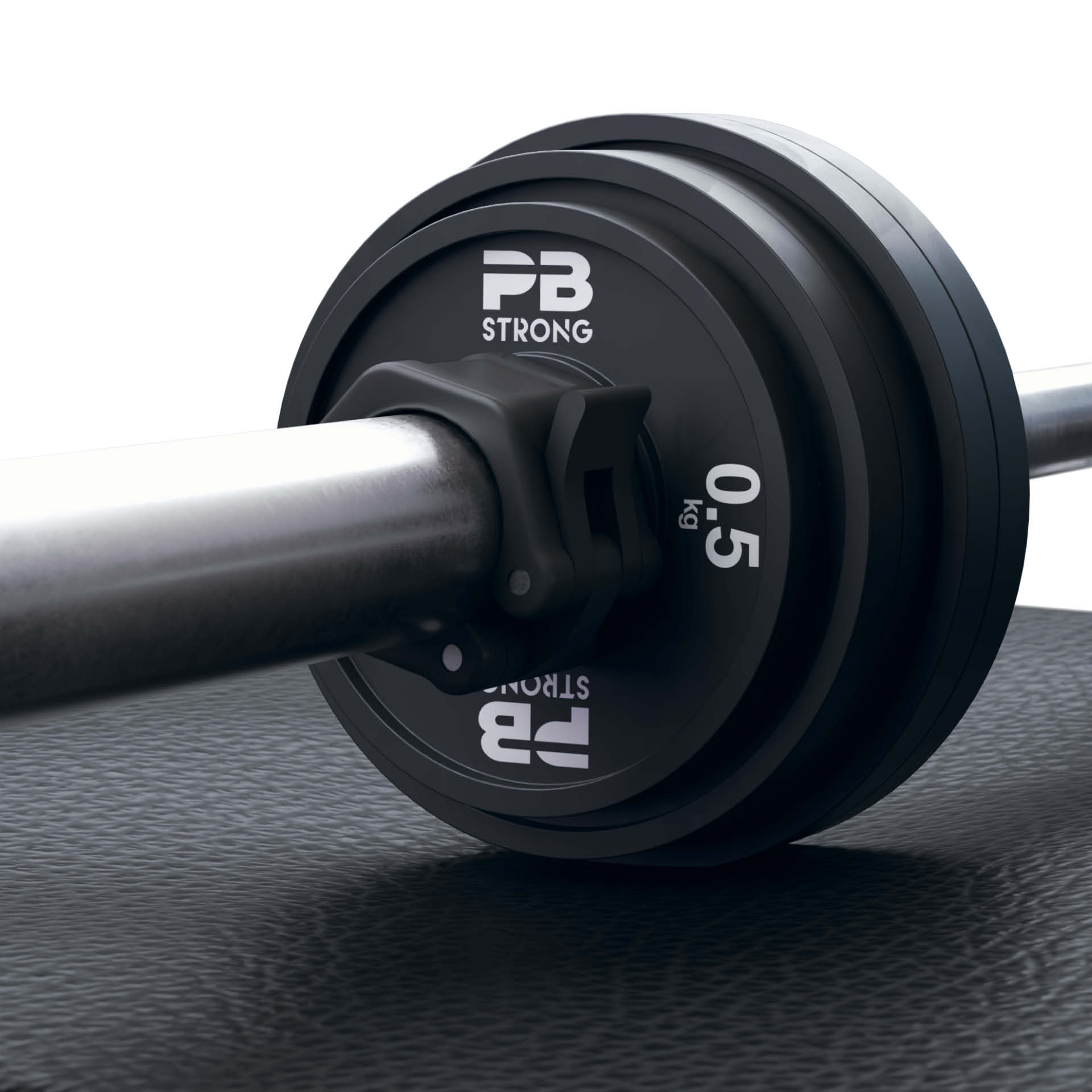 Disque d'haltère PB Strong en caoutchouc noir (à l'unité) 0,5 kg