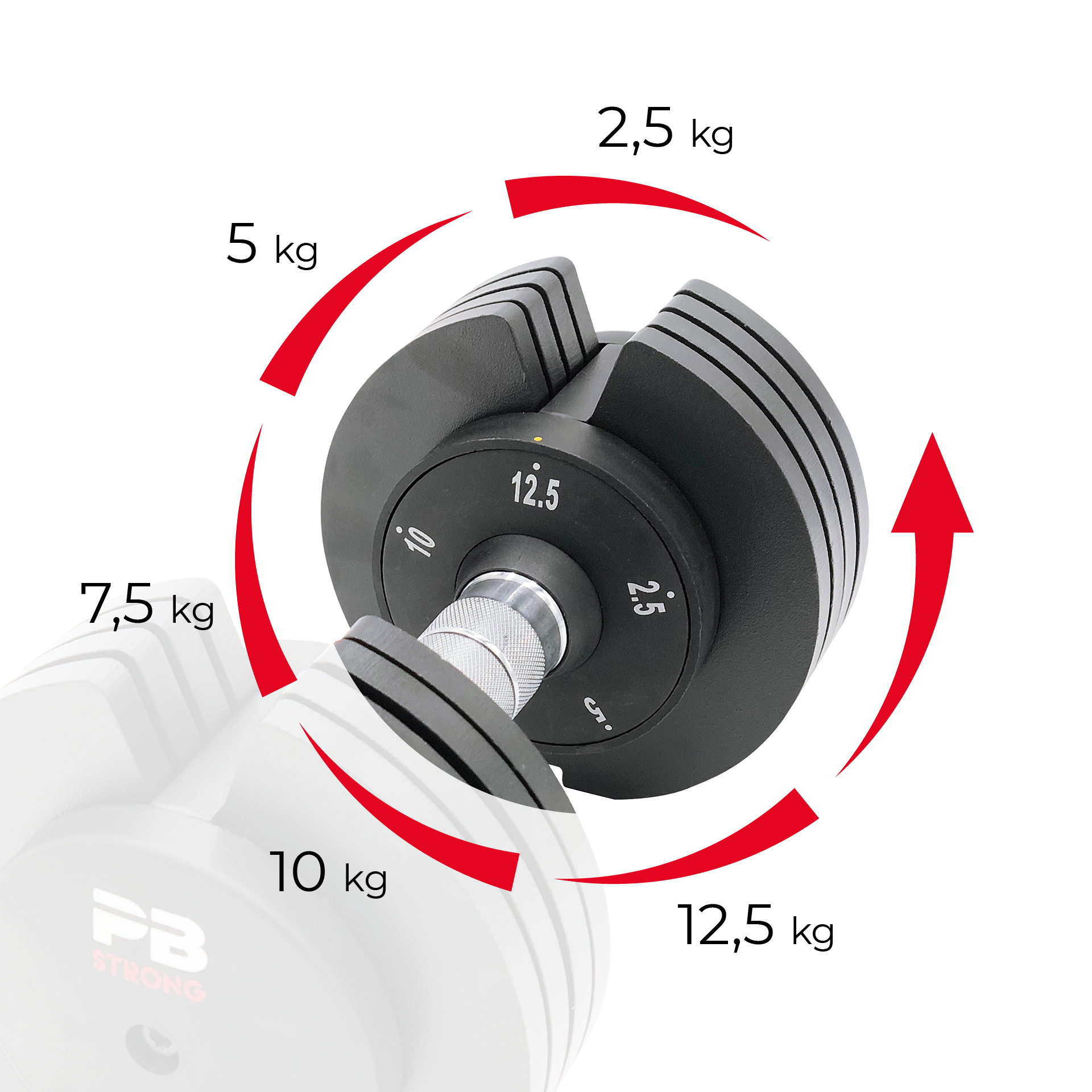 Haltères réglables PB Strong 12,5 kg (paire)