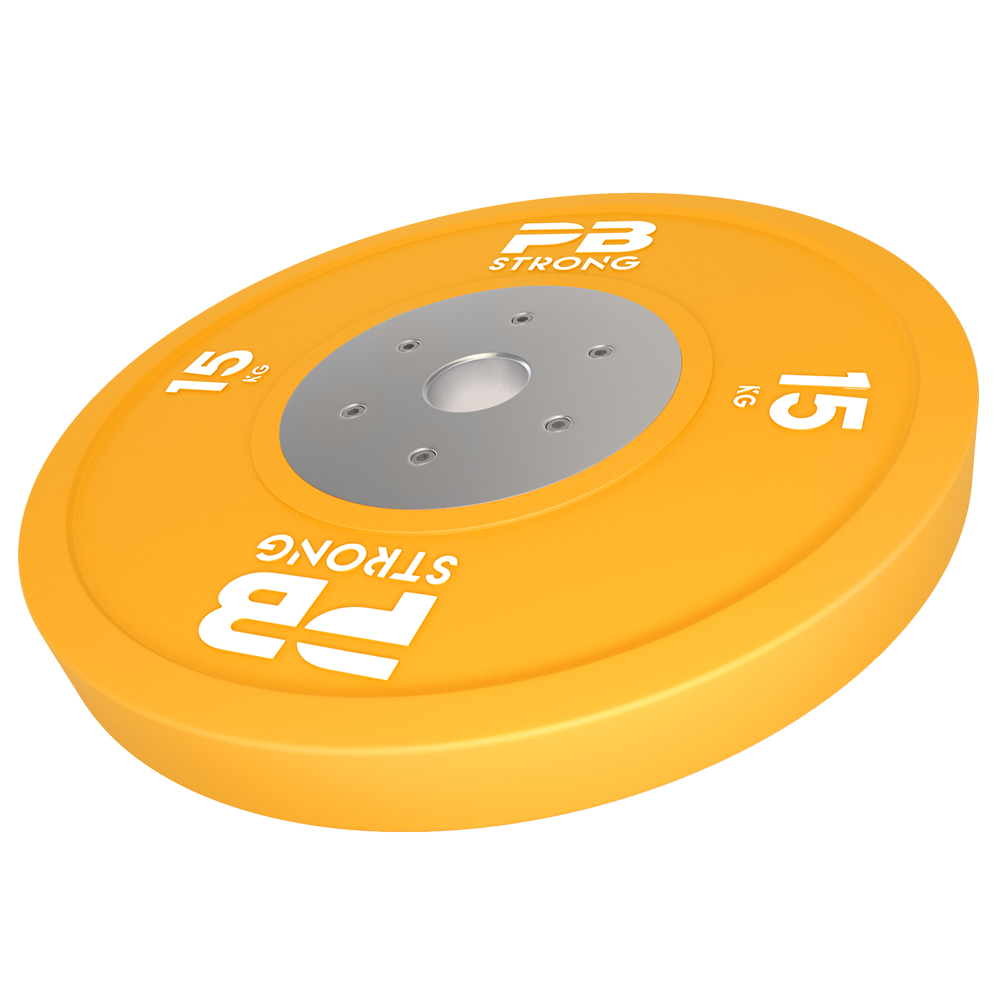 Disque d'haltère de compétition PB Strong (à l'unité) Jaune 15 kg