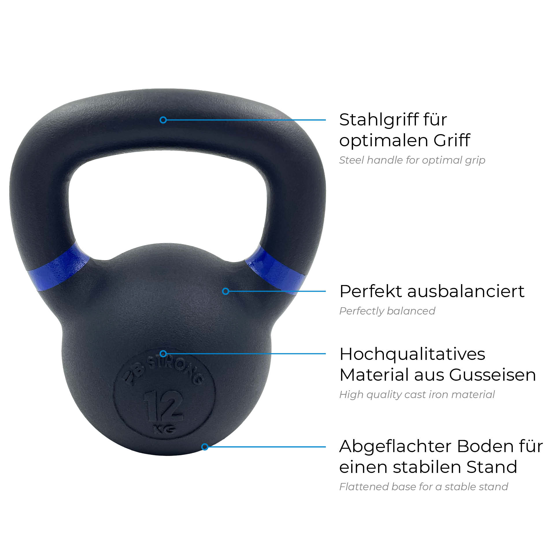 Kettlebell PB Strong Black 12 kg