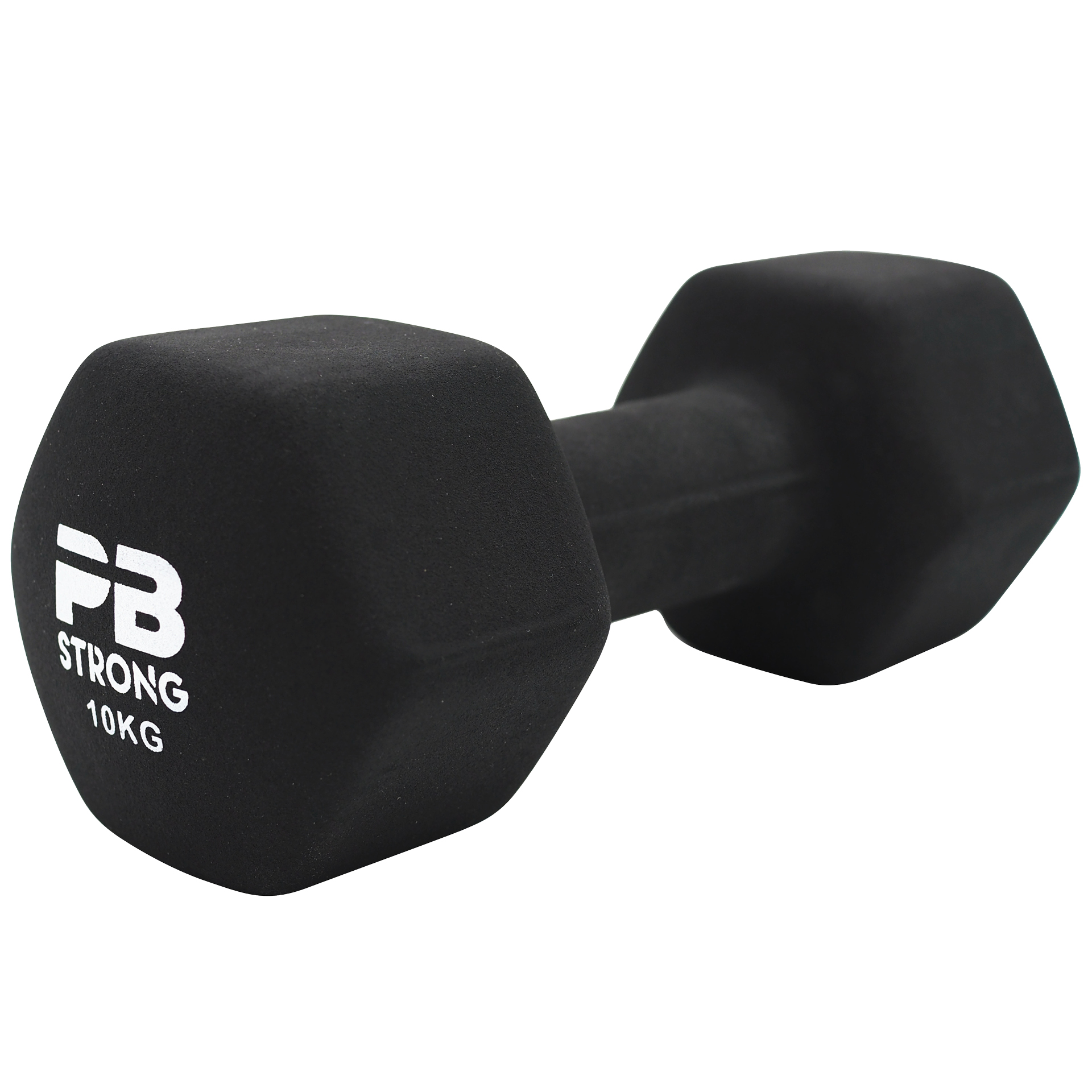 Haltère PB Strong en néoprène, noir (pièce) 10 kg