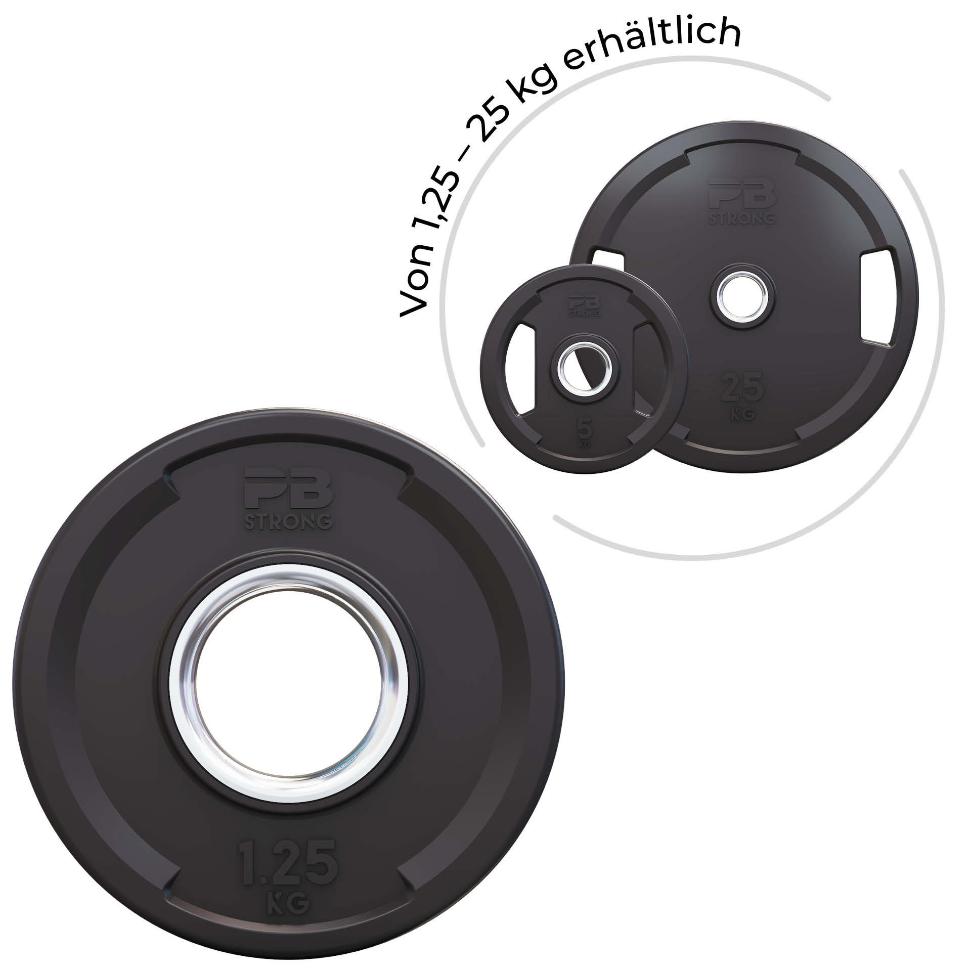Disque d'haltère PB Strong à 2 poignées, en uréthane, 50 mm (à l'unité) 1,25 kg