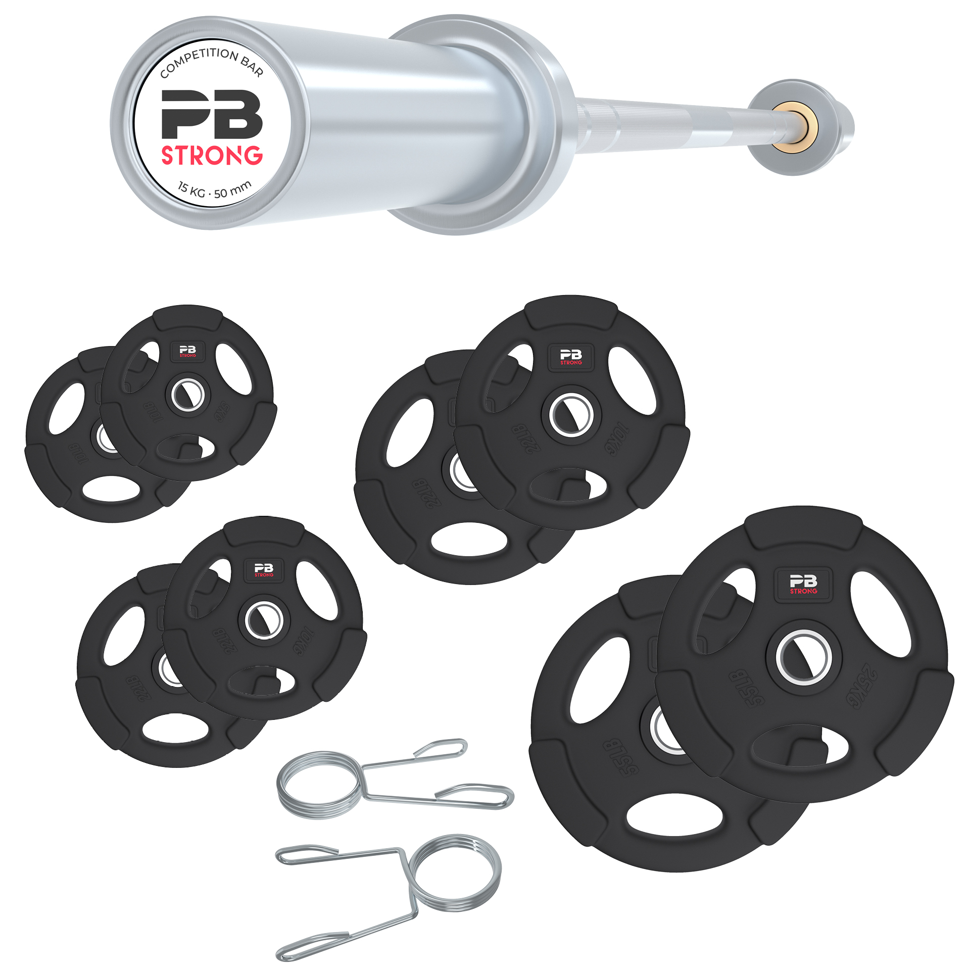 Kit complet PB Strong à 3 poignées, 125 kg (femmes)