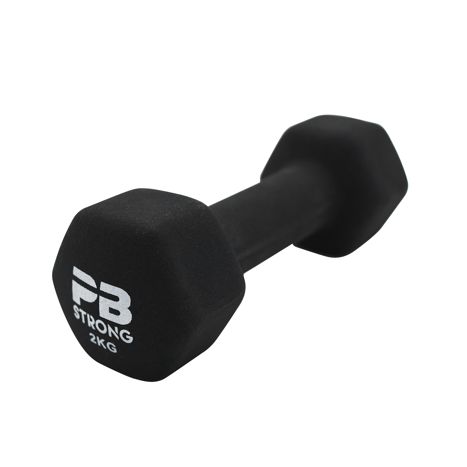 Haltère PB Strong en néoprène, noir (à l'unité) 2 kg