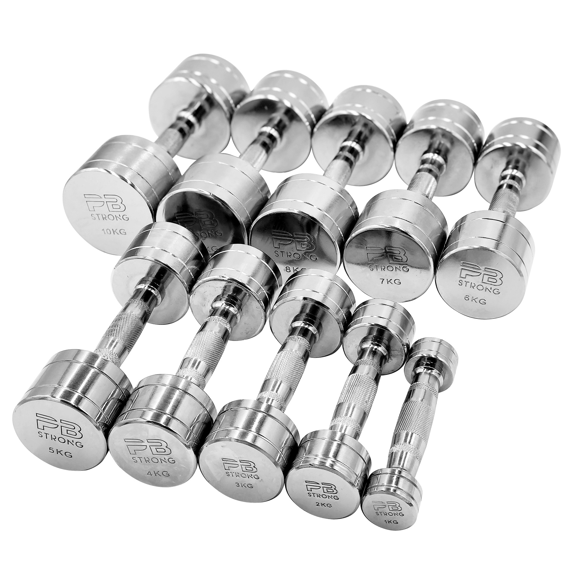 Haltère court PB Strong chromé 7 kg (pièce)