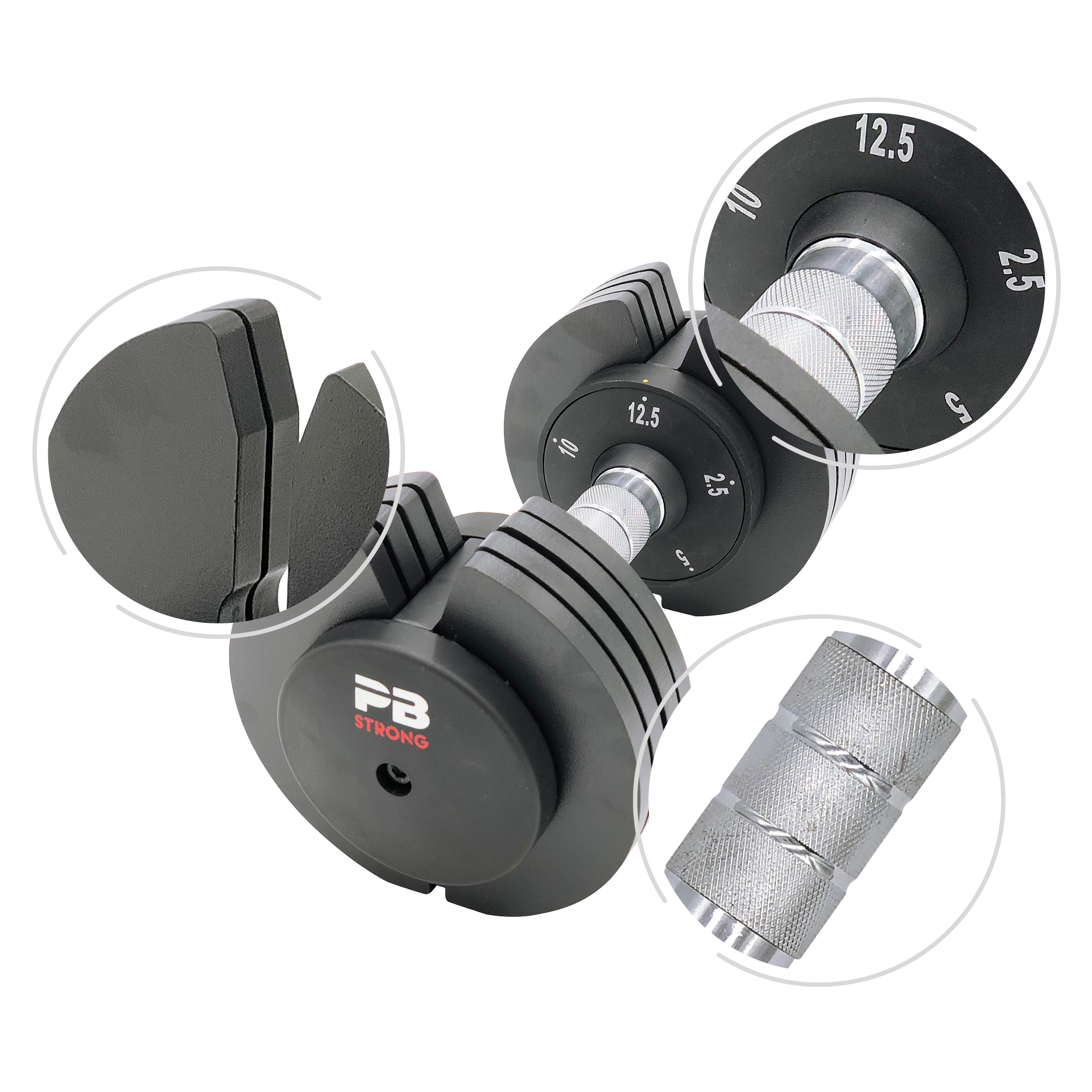 Haltères réglables PB Strong 12,5 kg (paire)