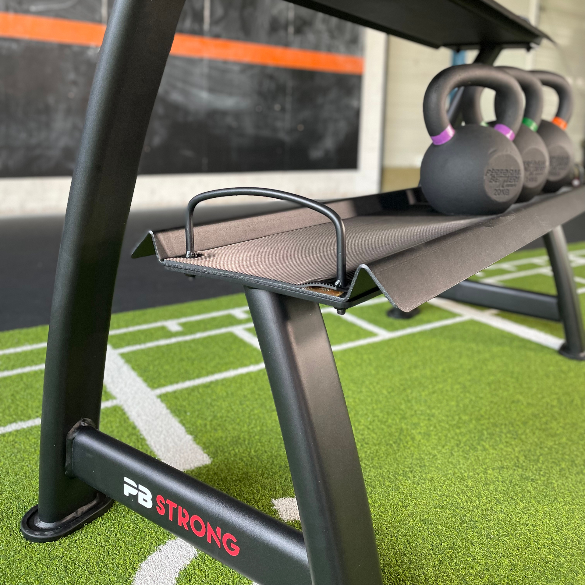 Support pour kettlebells PB Strong à 2 niveaux, noir