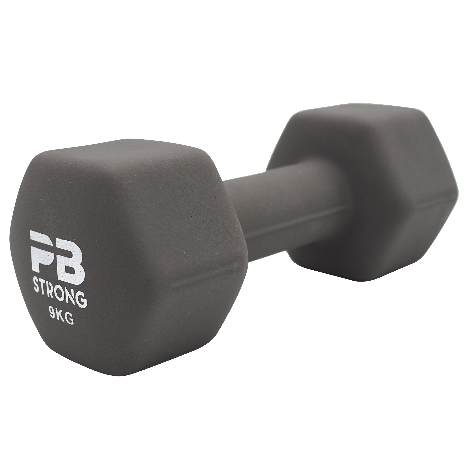 Haltère PB Strong en néoprène, gris (à l'unité) 9 kg