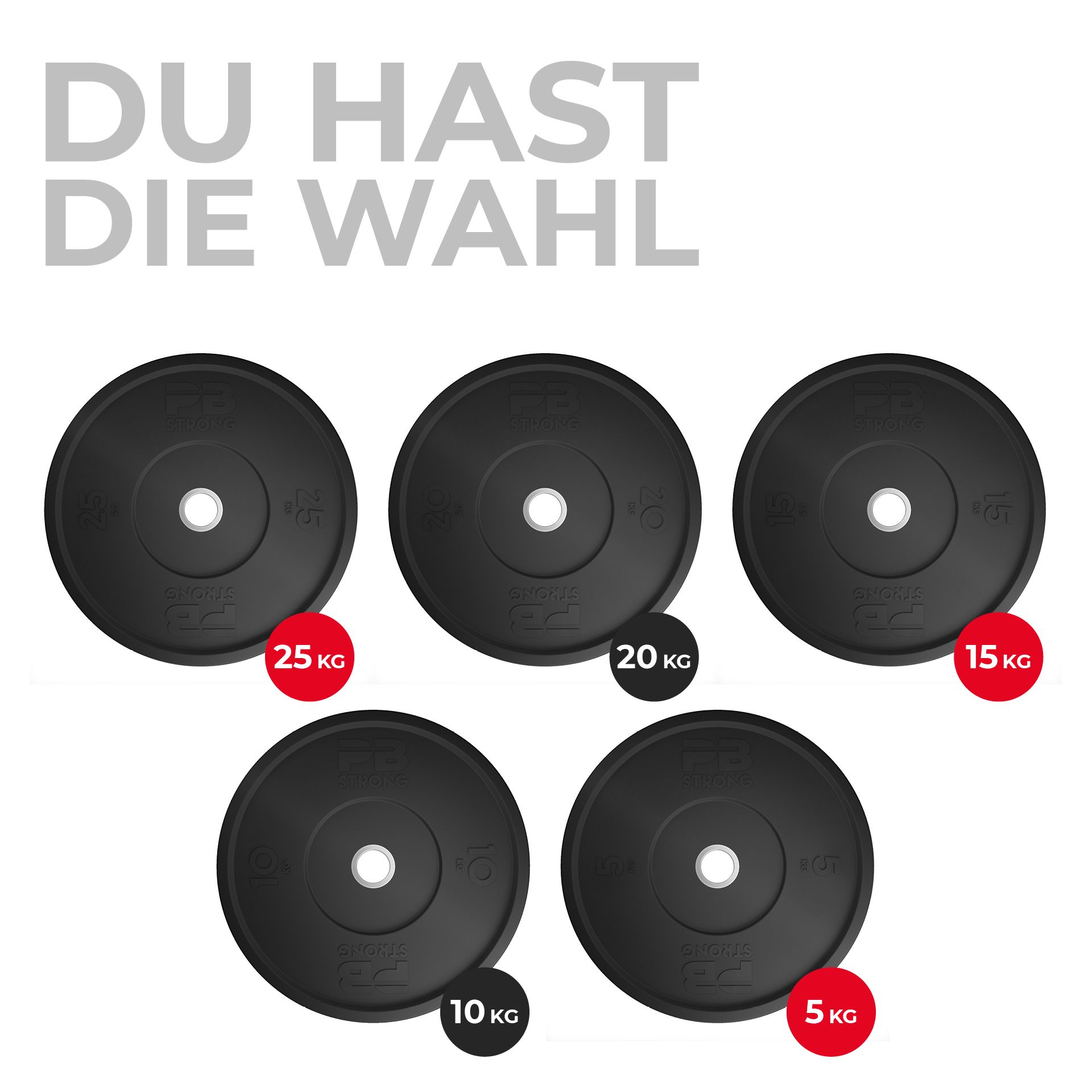 Disque d'haltère PB Strong en caoutchouc noir (pièce)