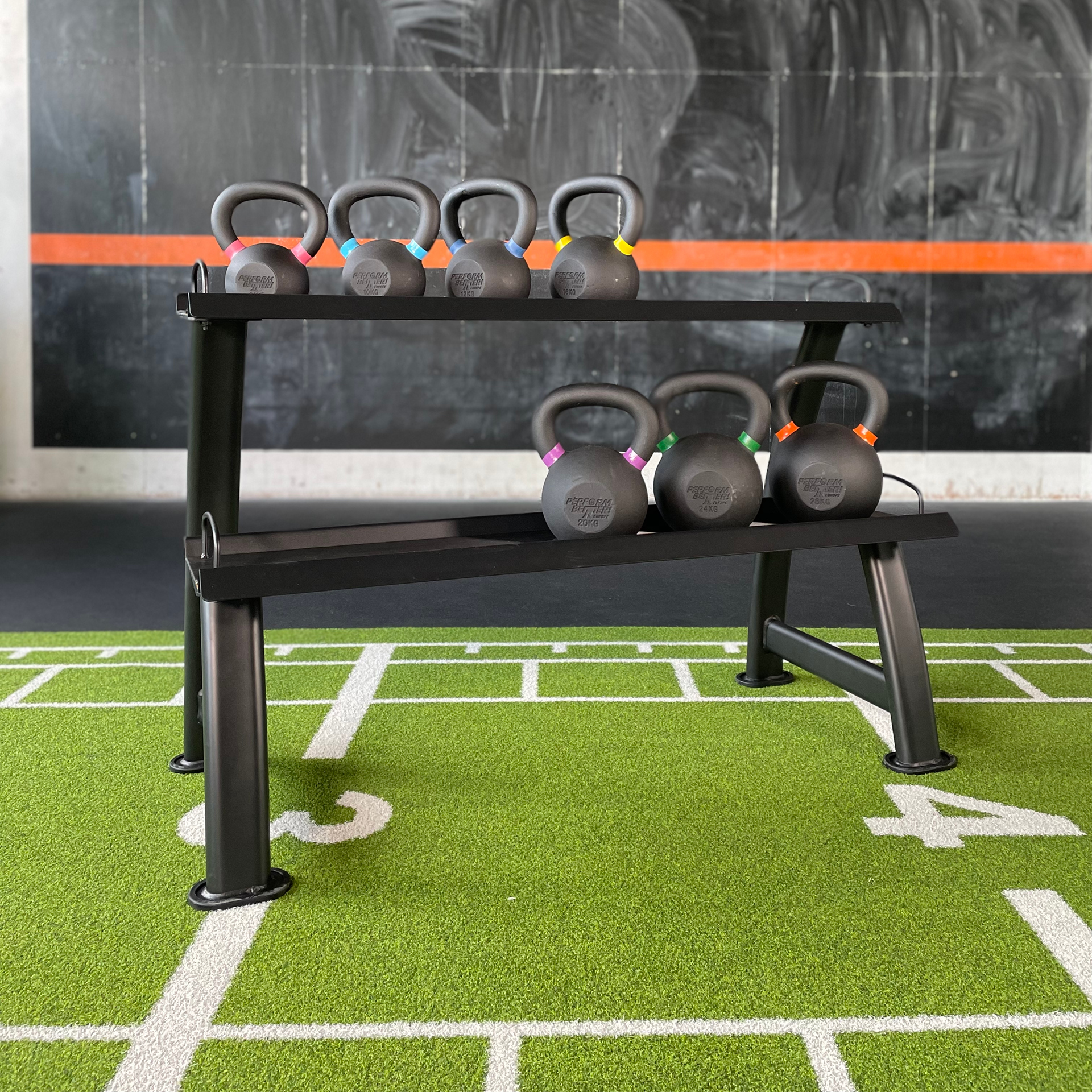 Support pour kettlebells PB Strong à 2 niveaux, noir