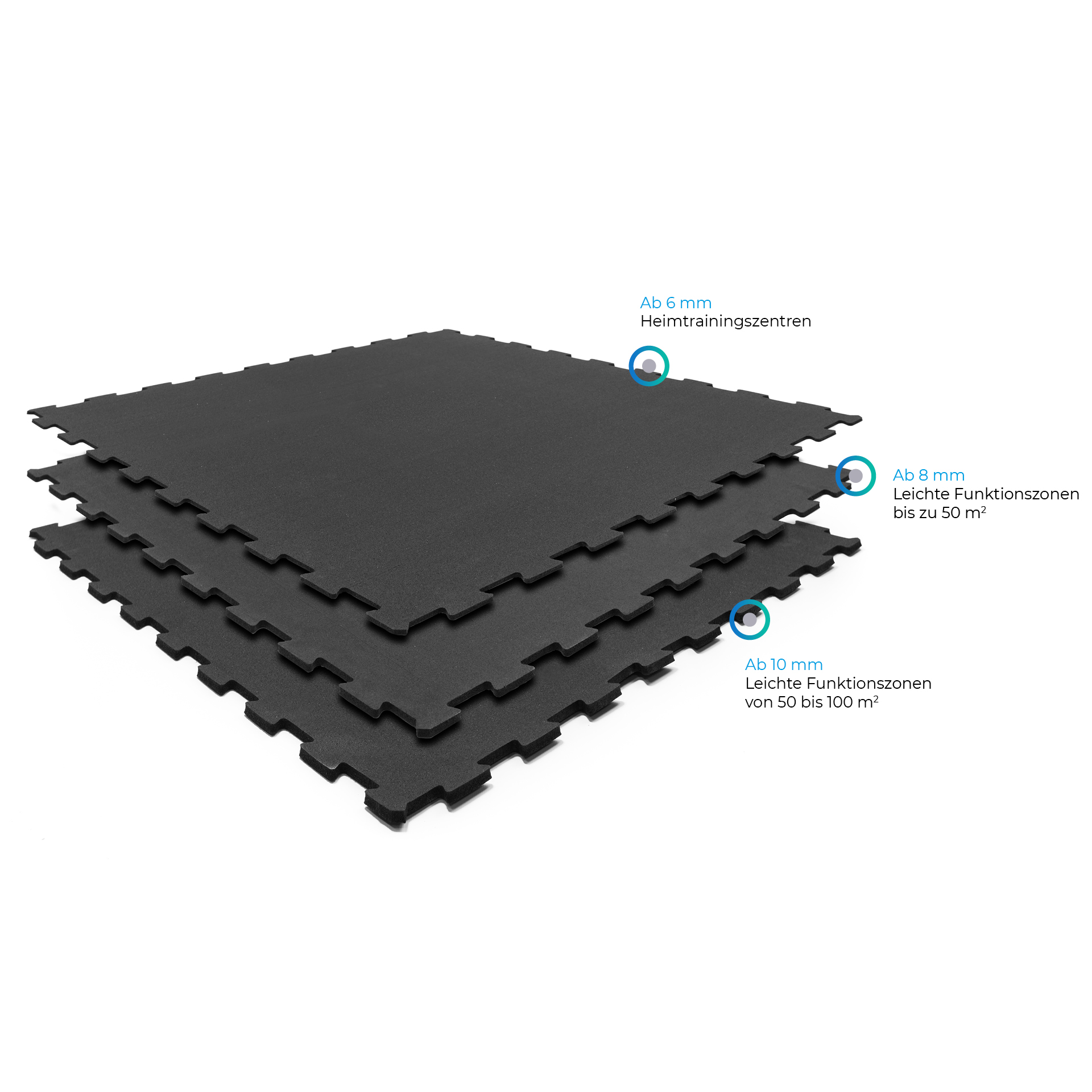 Tapis PB Puzzle 1 x 1 m (noir) 10 mm/15 mm