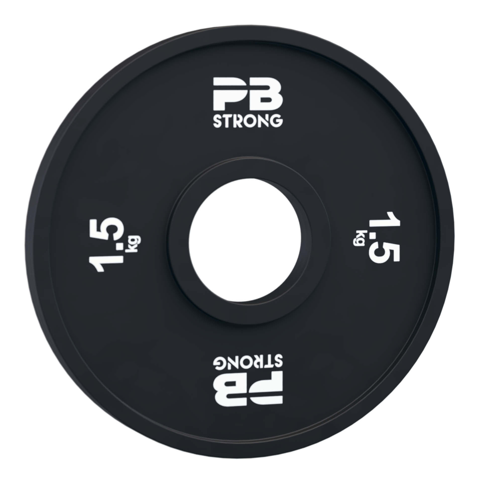 Disque d'haltère PB Strong en caoutchouc noir (à l'unité) 1,5 kg
