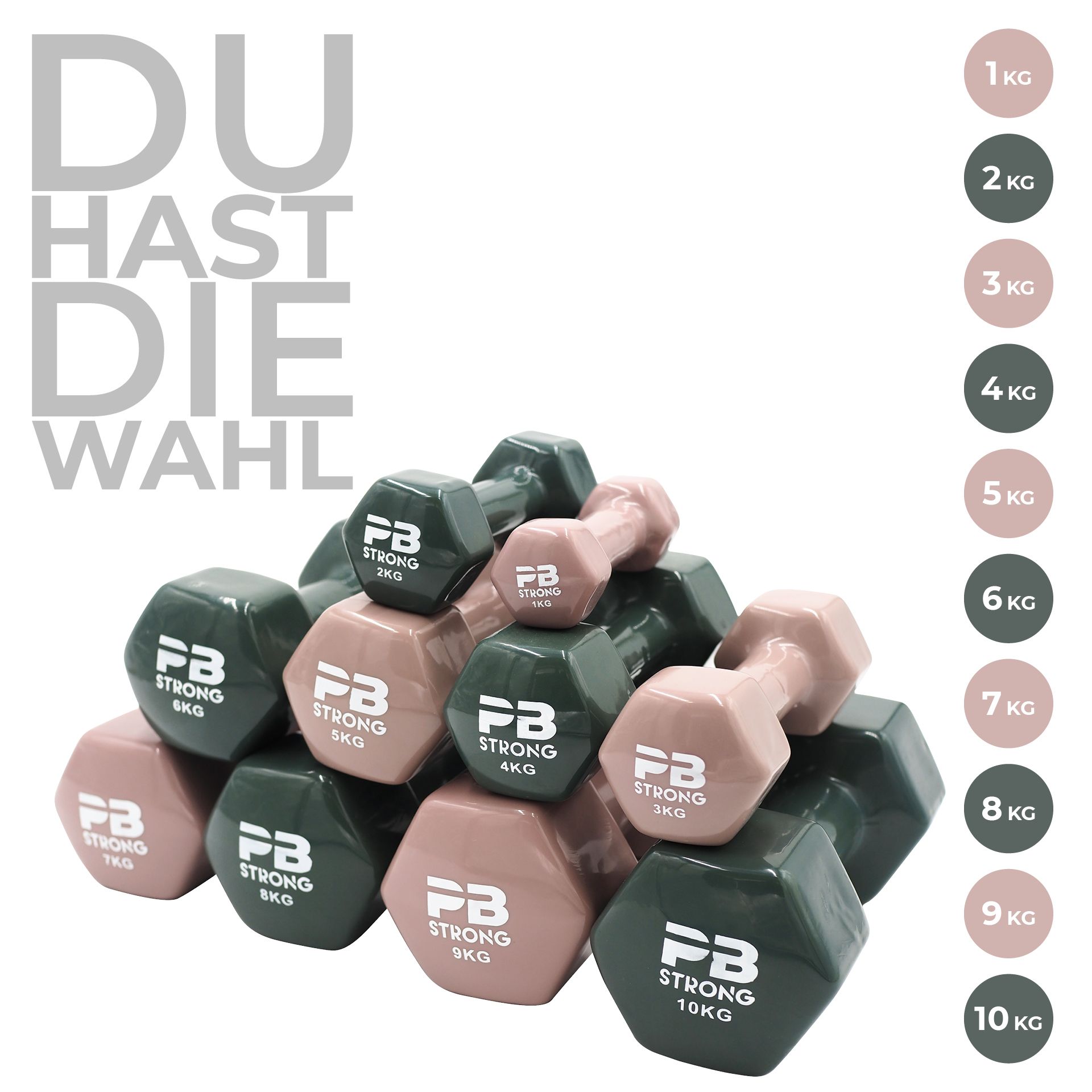 Haltère PB Strong en vinyle, rose (à l'unité)